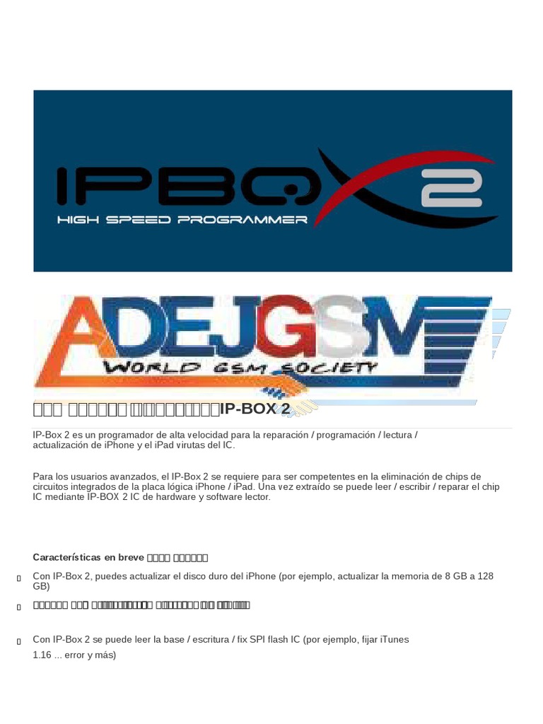 IP-Box 2: Programador para iPhone/iPad | PDF | Yo telefono | Memoria flash