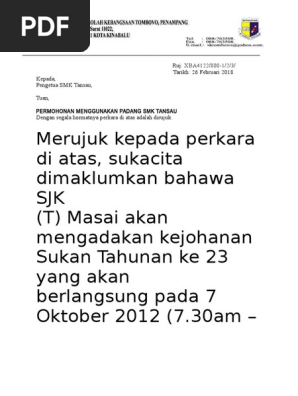 Surat Permohonan Menggunakan Padang Pdf