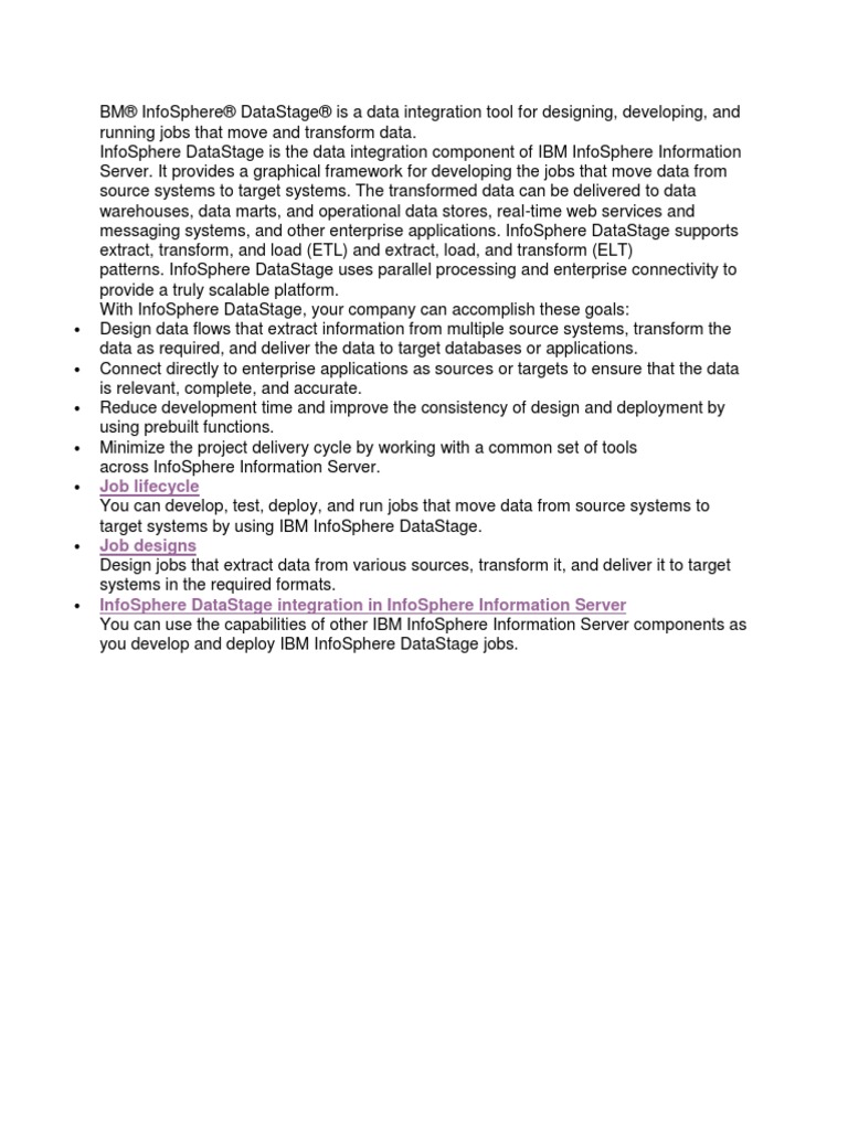 IBM Datastage Info | PDF | Business