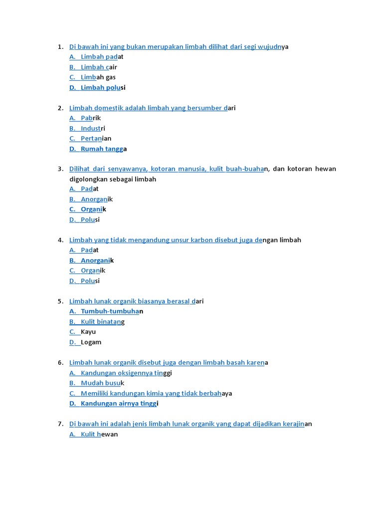 Uts Prakarya Kunci Jawabn