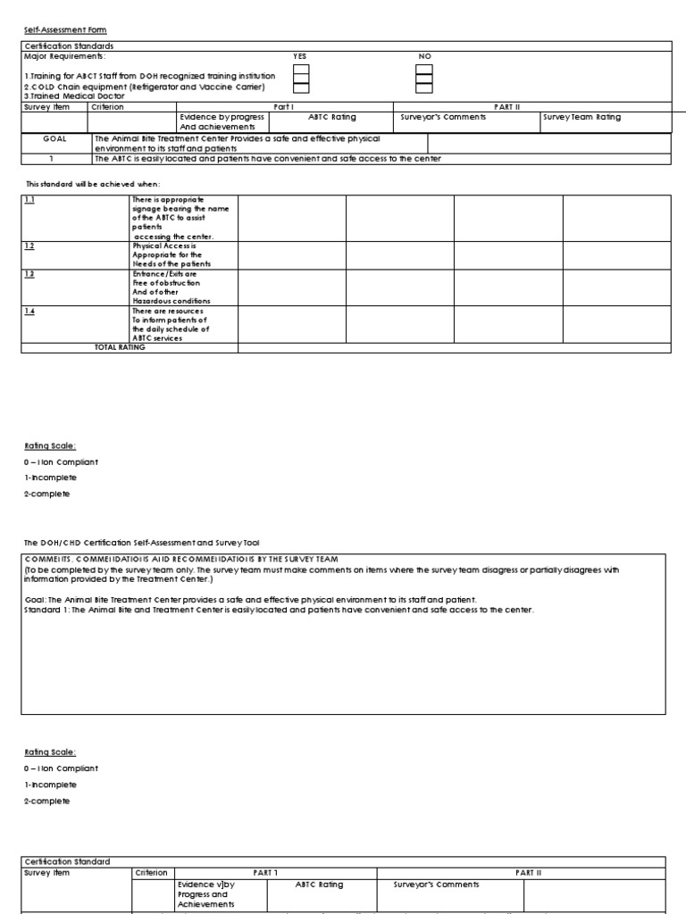 Self Assessment Form PDF Preventive Healthcare Health Sciences