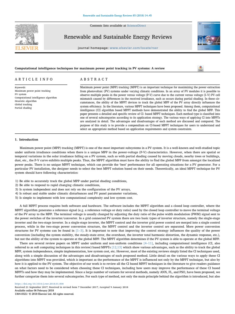 Photovoltaic system review paper image