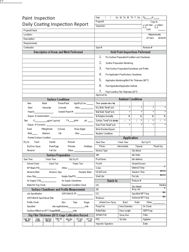 Daily Coating Inspection Report | PDF | Paint | Industries