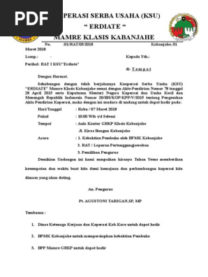 94+ Contoh Undangan Rapat Anggota Tahunan Koperasi Gratis Terbaik
