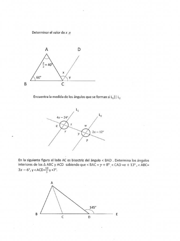 Problemas A Resolver de Ángulos y Triángulos | PDF