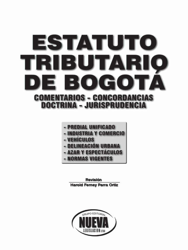 Estatuto Tributario Bogota 2013 PDF Impuestos Bogotá