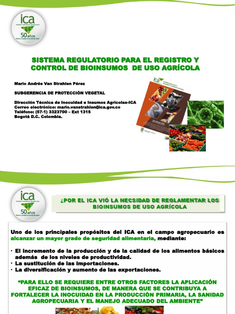 Registro y Control de Bioinsumos ICA | PDF | Alimentos | Agricultura