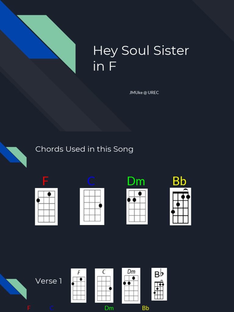 Hey Soul Sister in F | PDF | American Songs | Song Structure, image size:768x1024