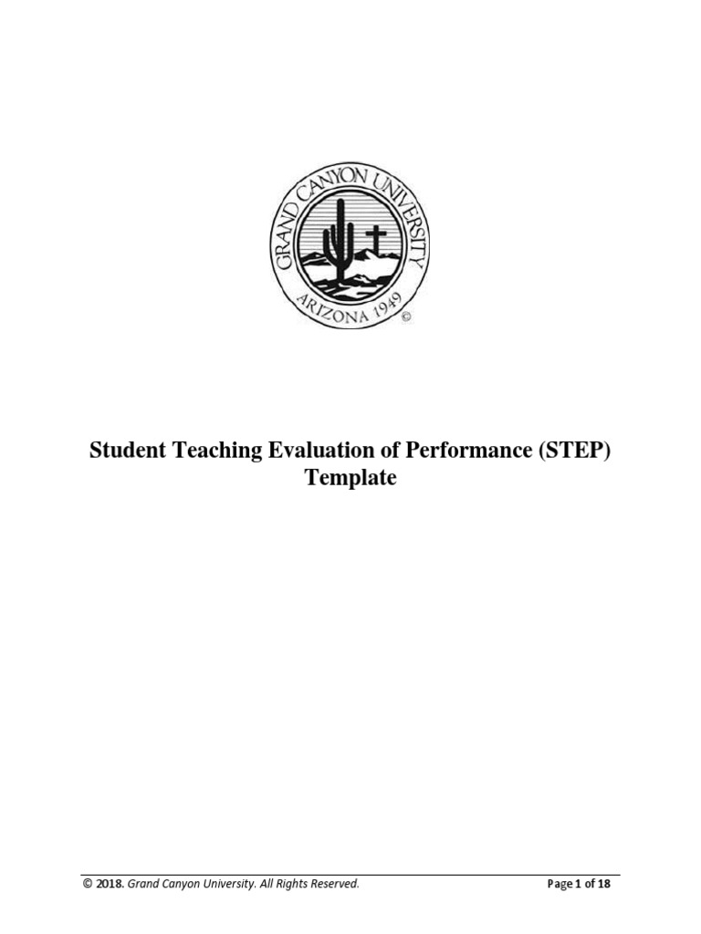 Student Teaching Evaluation of Performance Step Template | PDF ...