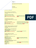 Simple Past - Complex Test - 1