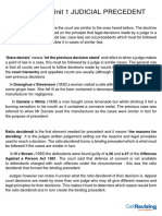 Law Summary Unit 1 Judicial Precedent