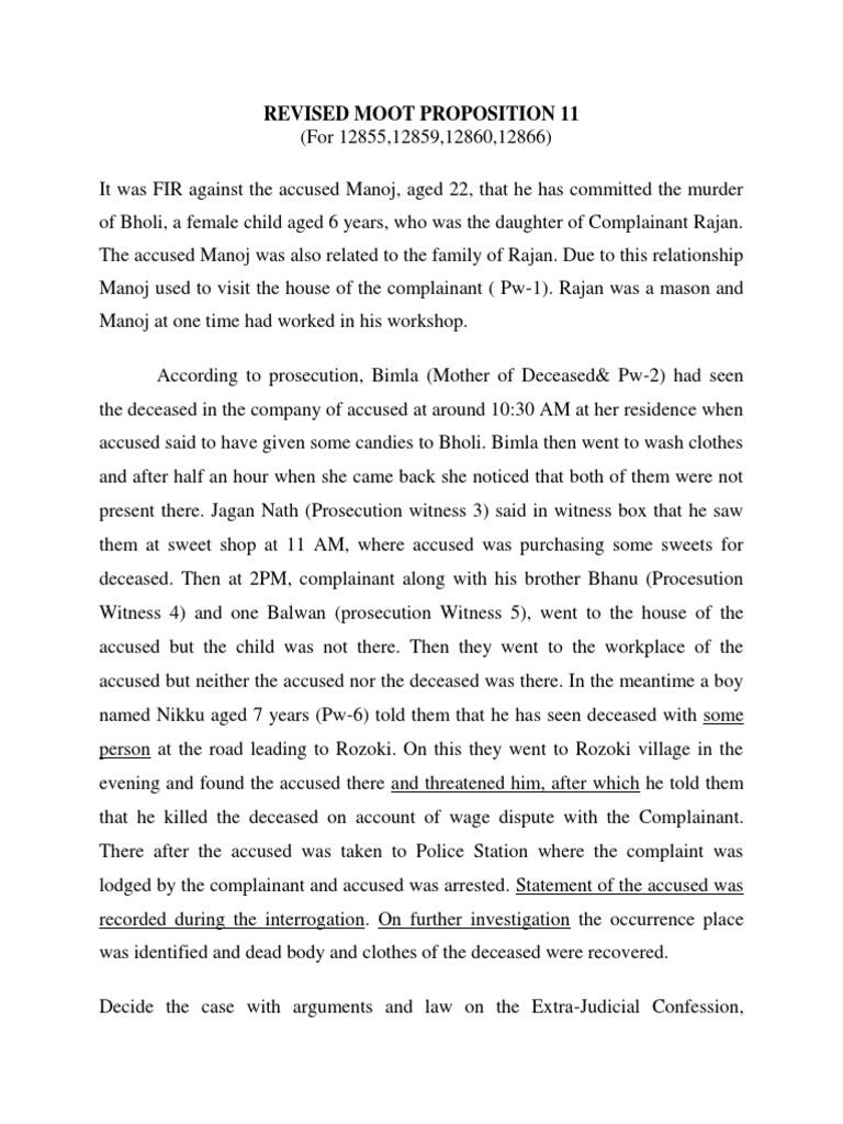 Revised Moot Proposition 11 PDF
