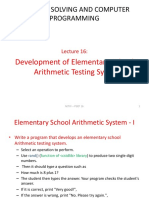 PSCP Lecture 16 Development of Elementary School Arithmetic Testing System