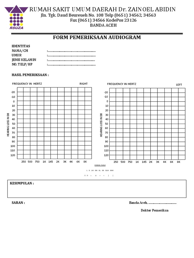 Formulário de Audiometria para Impressão | PDF