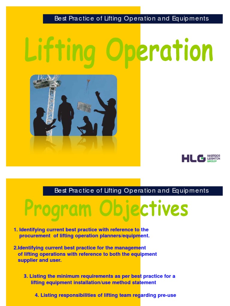 Best Practices of Lifting Operations and Equipment PDF | PDF | Business