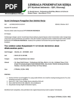 Surat Panggilan Kerja Pt Kiyokuni Indonesia Cikarang