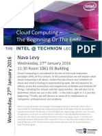 Cloud Computing - The Beginning or The End?: Nava Levy