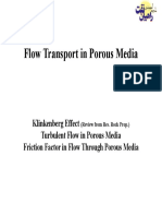 Turbulent Flow and Friction Factor in Porous Media