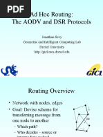 Ad Hoc Routing: The AODV and DSR Protocols: Jonathan Sevy Geometric and Intelligent Computing Lab Drexel University