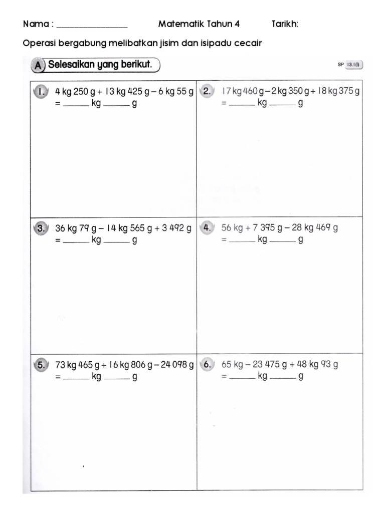 Tahun 4 Tambah Dan Tolak Pdf