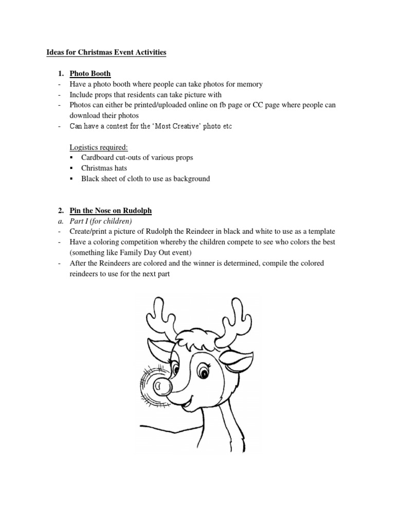 Fun Christmas Event Activity Ideas | PDF | Rudolph The Red Nosed ...