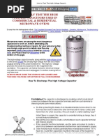 How To Test The High Voltage Capacitor