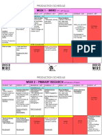 Production Schedule U13 FMP