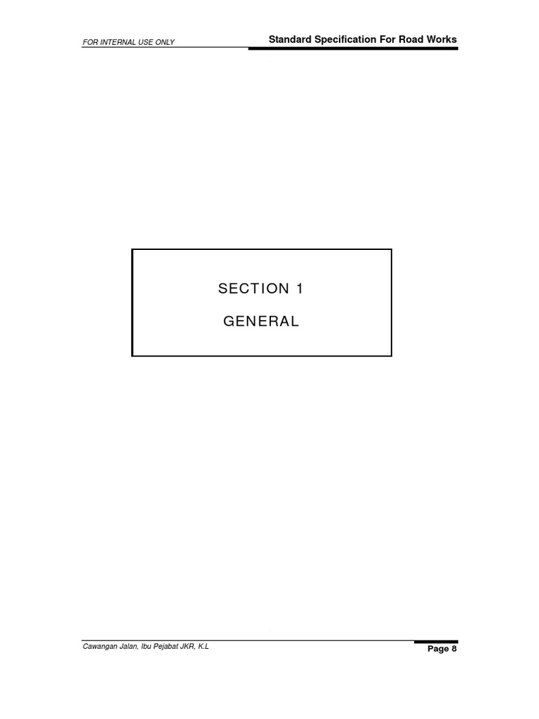 JKR Standard Specification for Road Works | PDF | Road | General Contractor
