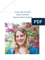 Career Skills Portfolio Allison Feltmate Business Admin Student