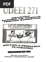Reunión Padres de Familia 3º Bimestre. UDEEI 271. LOS 10 QUEHACERES DE NUESTRA FAMILIA.