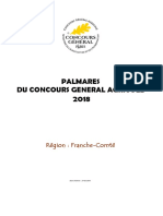 Palmarès Du Concours Général Agricole 2018 - Région: Franche-Comté