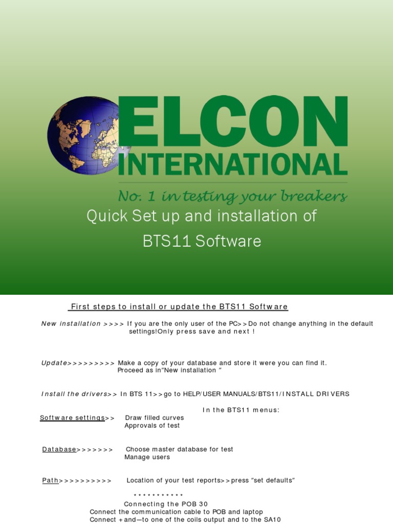BTS11 Software Installation Guide | PDF | Switch | Electromagnetism