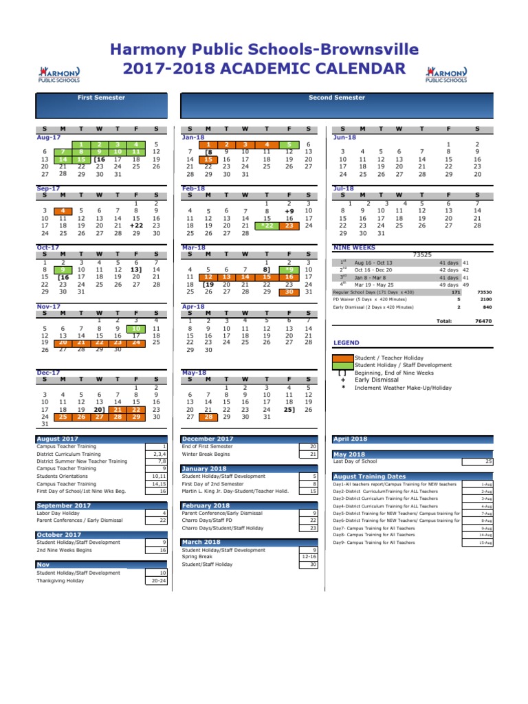 2017 Academic Calendar Brownsville PDF Sports Leisure