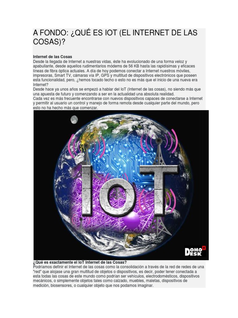 A FONDO - IoT | PDF | Internet de las Cosas | Internet