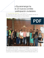 Alcaldía de Bucaramanga Ha Conformado 23 Nuevos Comités Cívicos de Participación Ciudadana