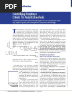 Establishing Acceptance Criteria For Analytical Methods