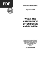 Ohio Military Reserve (Wear & Appearance of Uniforms & Insignia Regulation 670-1)