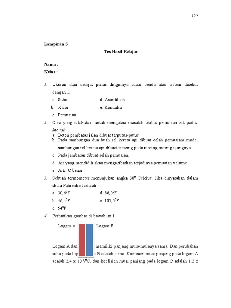 Lampiran 5 Tes Hasil Belajar