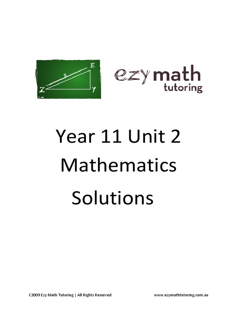 Ezy Math Tutoring - Year 11 Answers | PDF