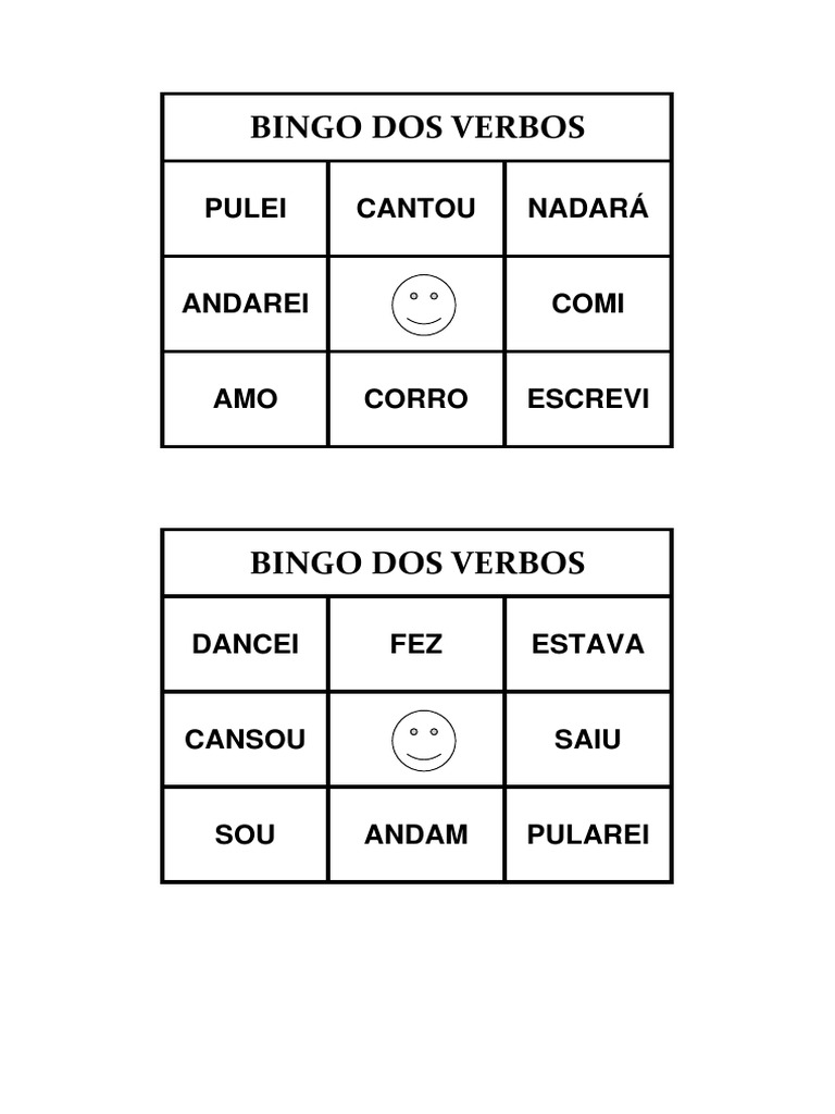 Bingo Dos Verbos | PDF