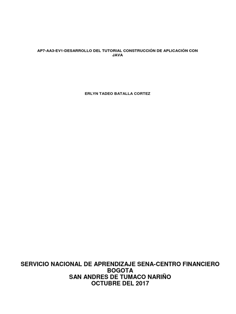 Tutorial de Aplicación en Java | PDF | Modelo – Vista – Controlador ...