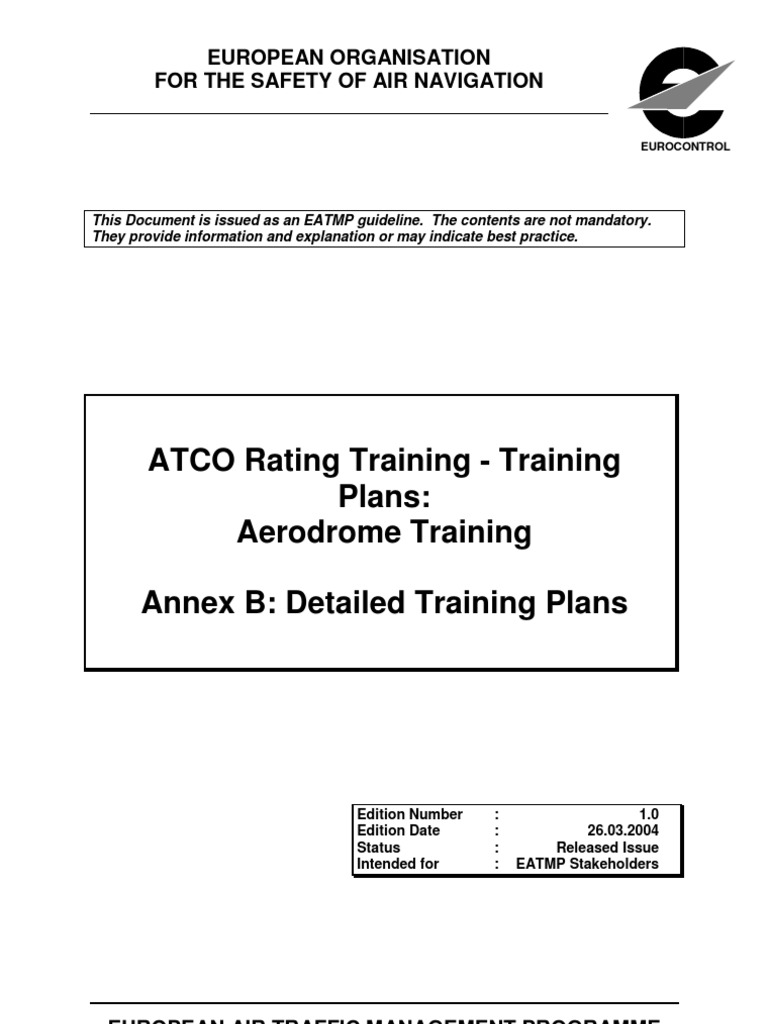 ATCO Rating Training Training Plans Aerodrome Training Annex B PDF