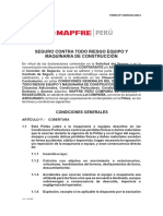 Cond. Todo Riesgo Eq. Maq de MApfre Peru Para Seguros