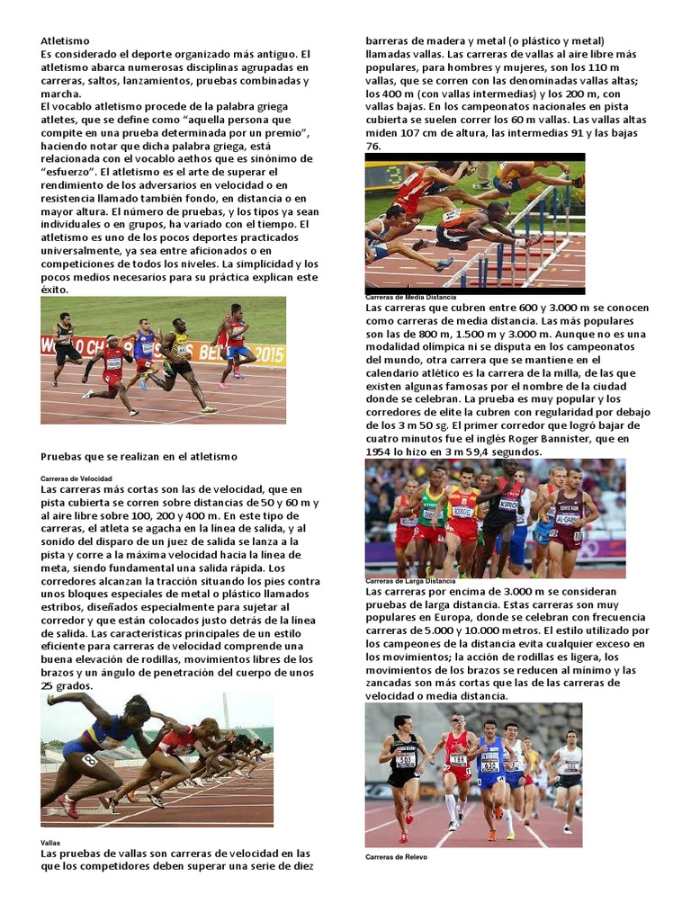 Clases de Atletismo | PDF | Deporte del atletismo | Juegos de habilidad ...