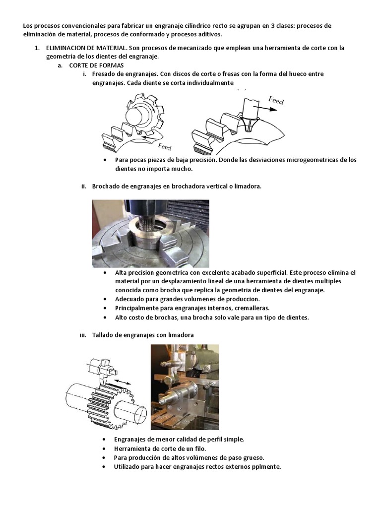 Procesos de Fabricación de Engranajes | PDF | Engranaje | Aluminio