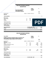 Análisis de precios unitarios de elementos de cimentación