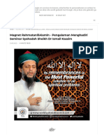 Magnet RahmatanlilAlamin - Pengalaman Menghadiri Seminar Syahadah Sheikh DR Ismail Kassim