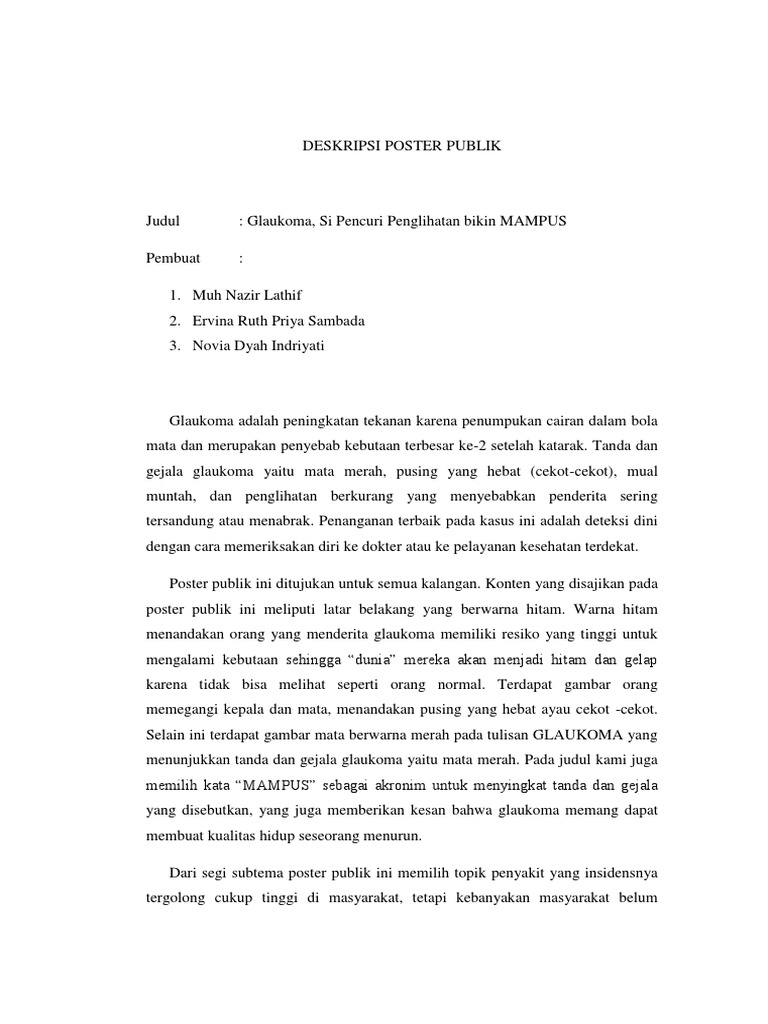 Contoh Deskripsi Poster Publik