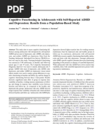 Cognitive Functioning in Adolescents With SelfReported ADHD and Depression Results From a Population-Based Study