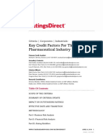 Key Credit Factors For The Pharmaceutical Industry